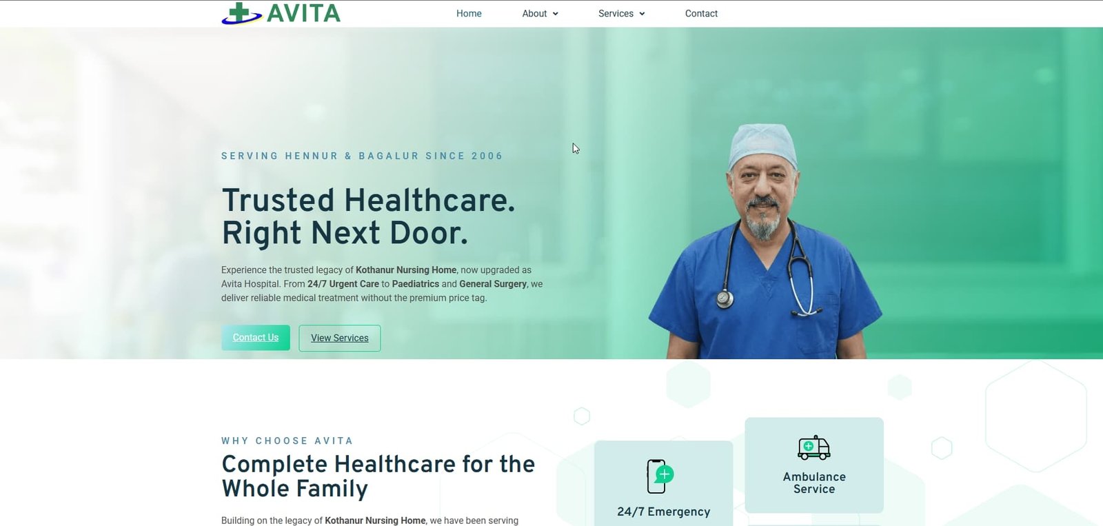 Avita Hospital Website — NTech Digitals Portfolio